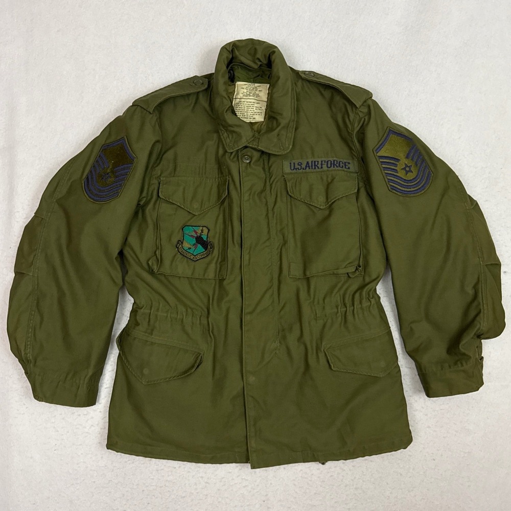 Vintage 1977 M-65 Field Jacket Alpha Industries USAF SAC CMSgt E-9 OG-107 Medium